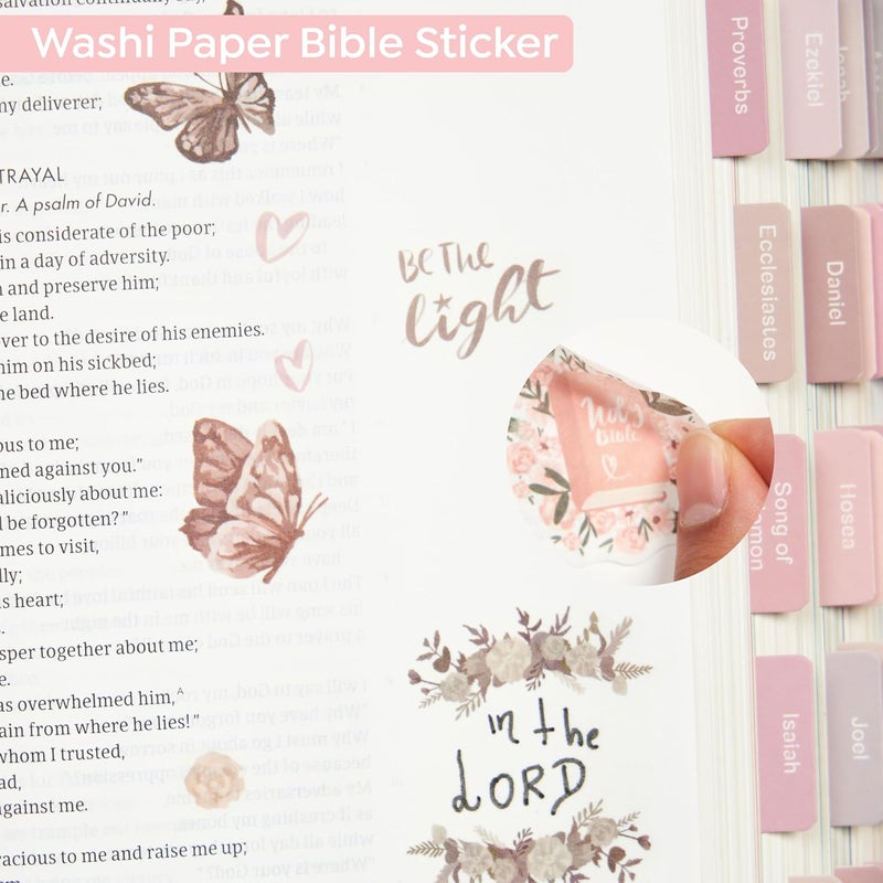 Believe - Bible Tabs, Rosey Edition with Stickers Included, Laminated Bible Tabs for Women and Men, Bible Accessories and Bible Study Supplies, Bible Book Tabs and Sticker Labels Designed for Bibles - Image 3